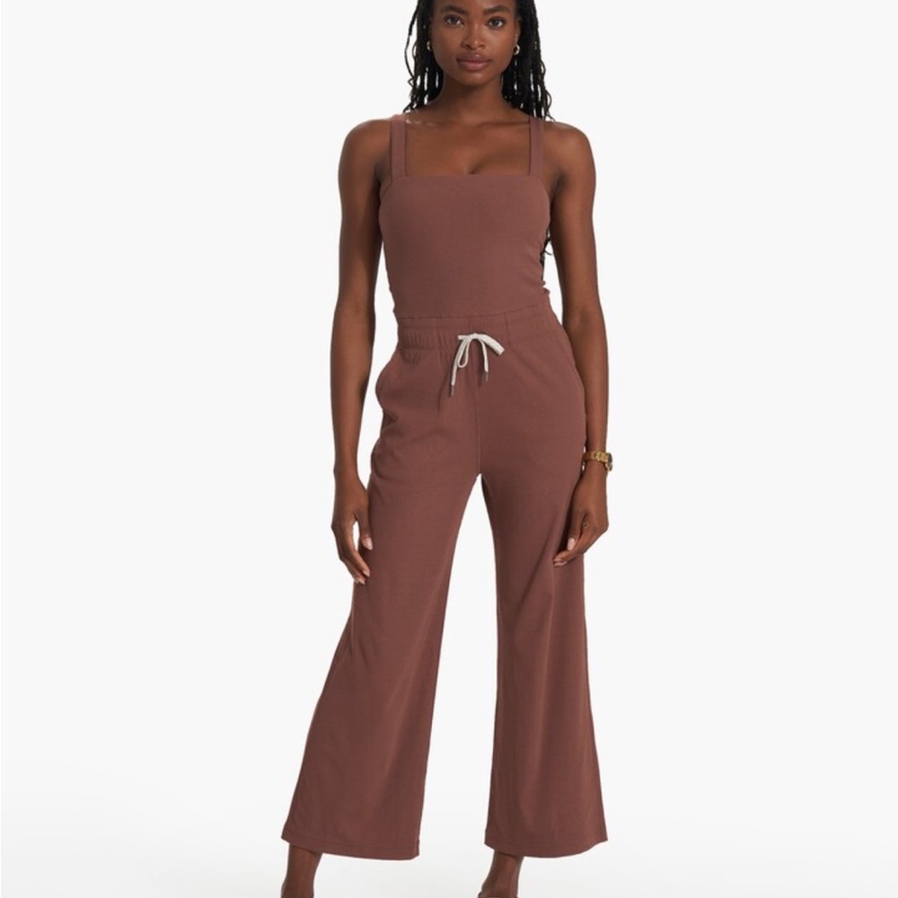 Vuori Women's Wide-Leg Jumpsuit in Brown